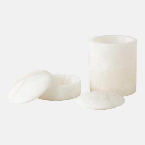 Gala Alabaster Canister-White-Short