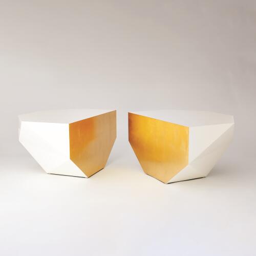 S/2 Gema Coffee Tables-Ivory/Gold