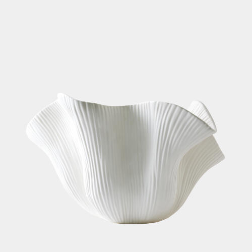 Scallop Bowl-Matte White