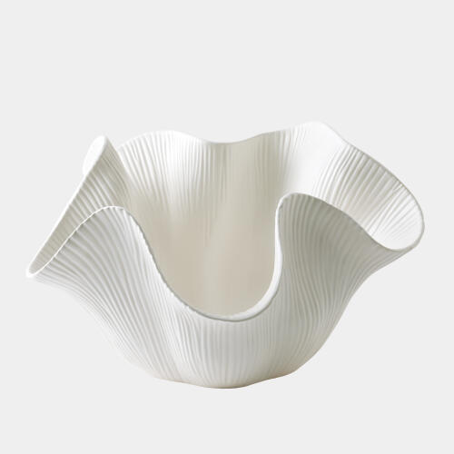 Scallop Bowl-Matte White