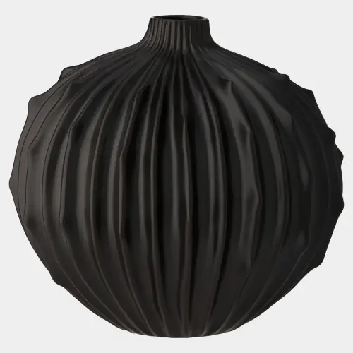 Nebula Vase-Ridged-Black