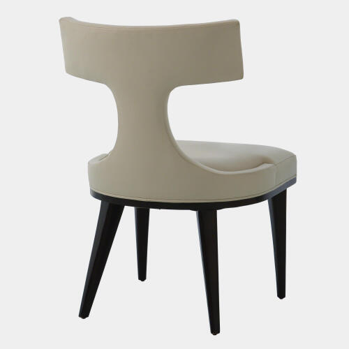 Anvil Back Dining Chair-Ivory Leather