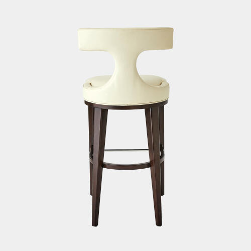 Anvil Back Barstool-Ivory Leather