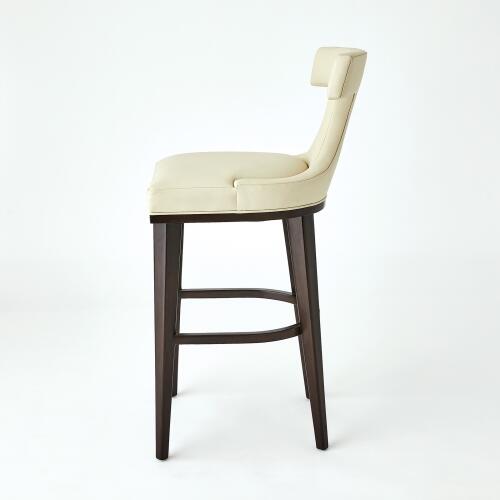 Anvil Back Barstool-Ivory Leather
