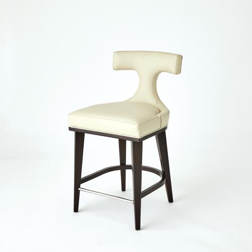 Anvil Back Barstool-Ivory Leather