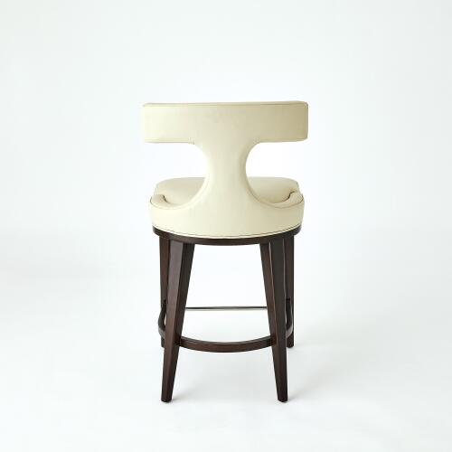 Anvil Back Barstool-Ivory Leather