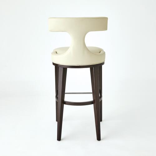 Anvil Back Counter Stool-Ivory Leather