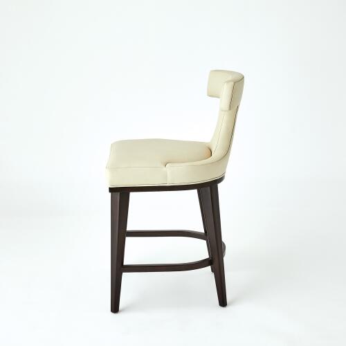 Anvil Back Counter Stool-Ivory Leather