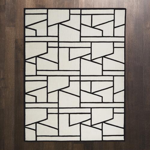 Zig Zag Rug-Ivory/Black