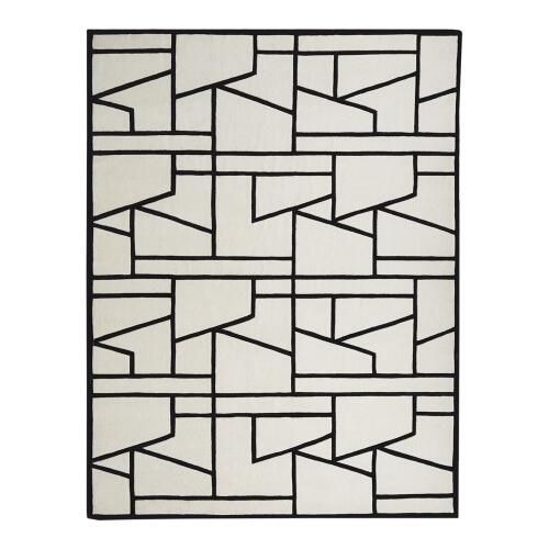 Zig Zag Rug-Ivory/Black
