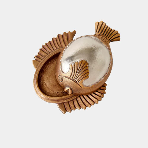 Talman Fish Box-Nickel/Antique Brass