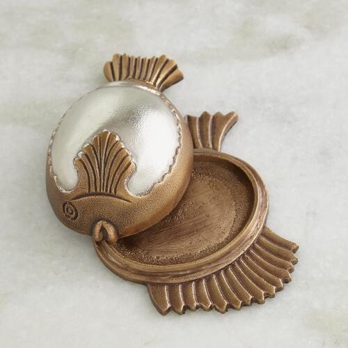 Talman Fish Box-Nickel/Antique Brass