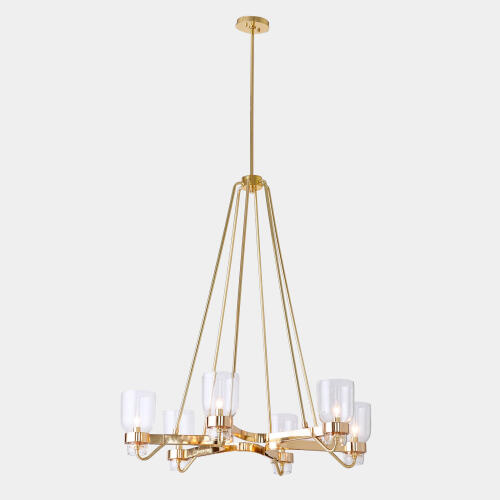 Richard Six Light Chandelier-Shiny Brass