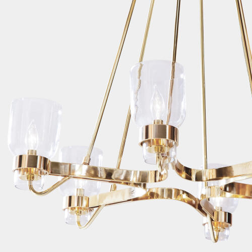 Richard Six Light Chandelier-Shiny Brass