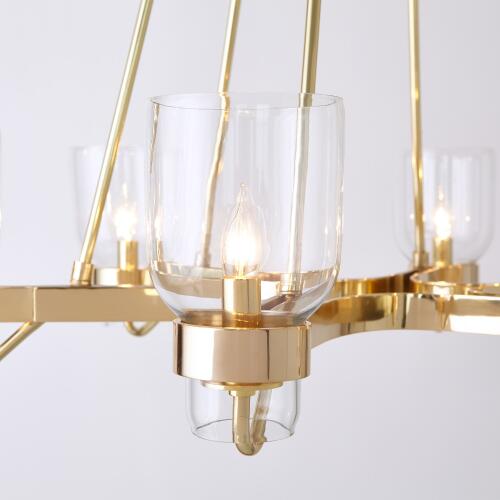 Six Light Chandelier-Shiny Brass