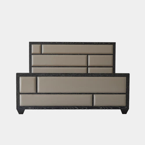 Brazil Bed-Black Cerused Oak