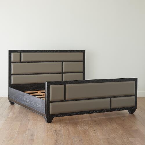 Brazil Bed-Black Cerused Oak