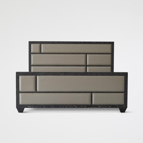 Brazil Bed-Black Cerused Oak