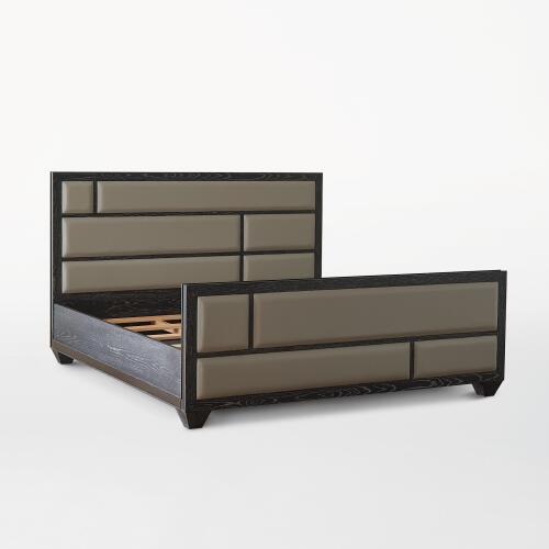 Brazil Bed-Black Cerused Oak