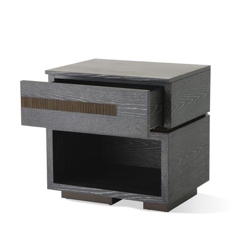 Brazil Bedside Chest-Left-Black Cerused Oak