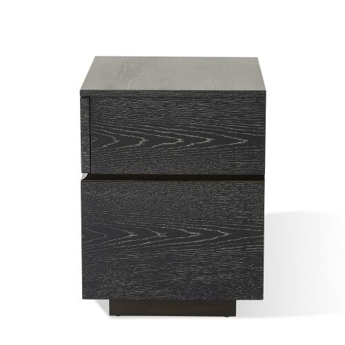 Brazil Bedside Chest-Left-Black Cerused Oak