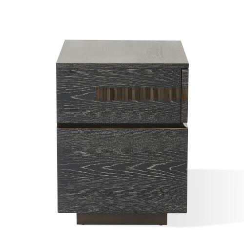 Brazil Bedside Chest-Left-Black Cerused Oak