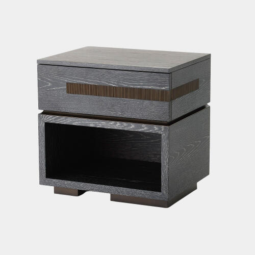Brazil Bedside Chest-Right-Black Cerused Oak