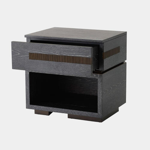 Brazil Bedside Chest-Right-Black Cerused Oak