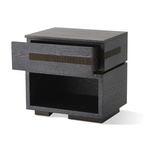 Brazil Bedside Chest-Black Cerused Oak