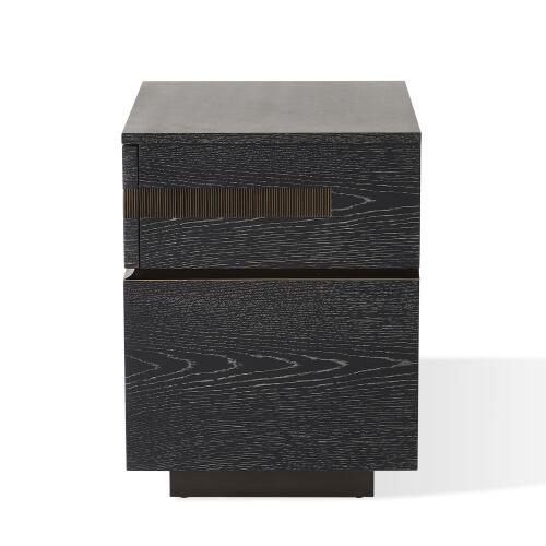 Brazil Bedside Chest-Black Cerused Oak