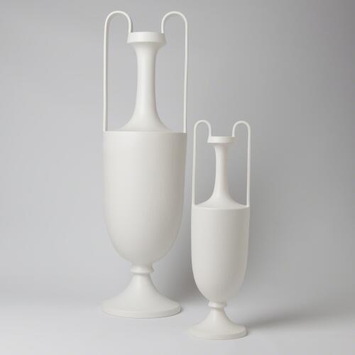 Elongated Grecian Amphora-Matte White
