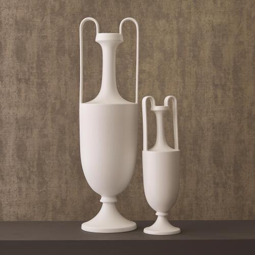 Elongated Grecian Amphora-Matte White
