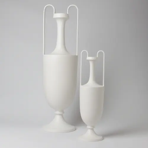 Elongated Grecian Amphora-Matte White