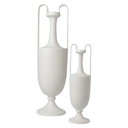 Elongated Grecian Amphora-Matte White
