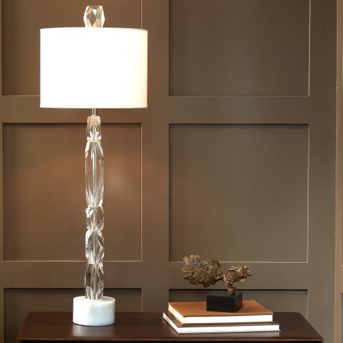 Facette Lamp w/White Marble Base