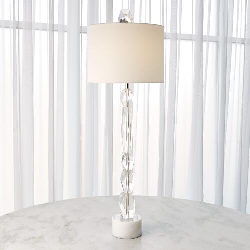 Facette Lamp w/White Marble Base