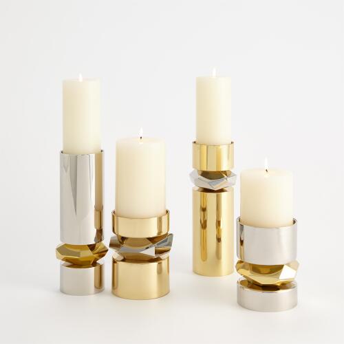 romano nickel candle holder