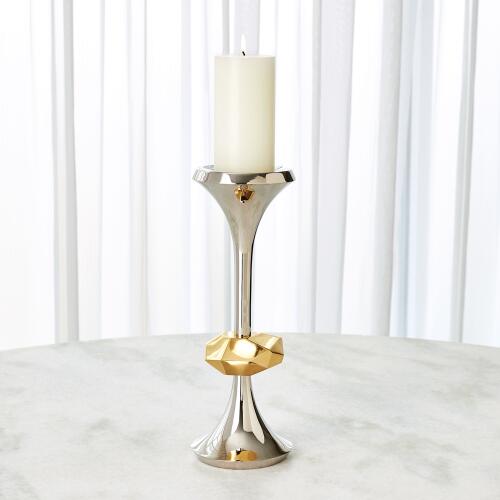 Gabriel Nickel Candle Holder
