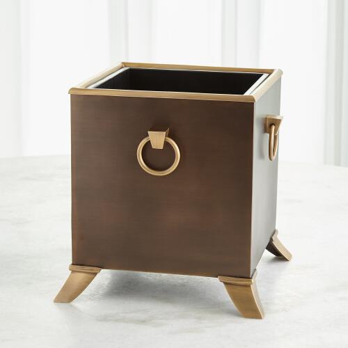 Via Margutta Metal Planter-Brass/Bronze