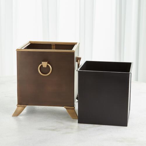 Via Margutta Metal Planter-Brass/Bronze