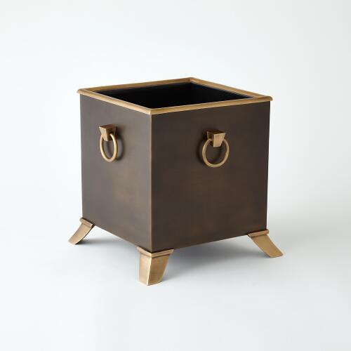 Via Margutta Metal Planter-Brass/Bronze