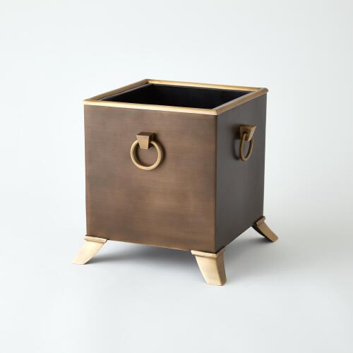 Via Margutta Metal Planter-Brass/Bronze