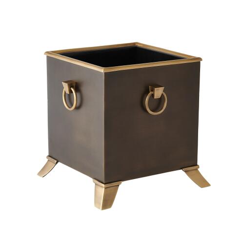 via margutta metal planter-brass/bronze