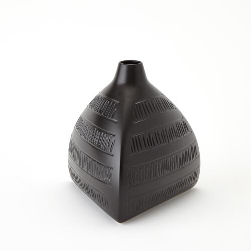 Glazed Vase-Matte Black