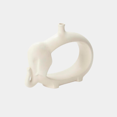 Elephant Vase-Matte White