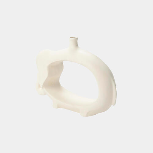 Elephant Vase-Matte White