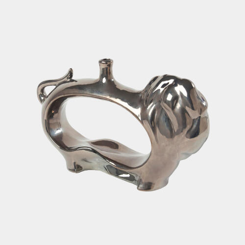 Alfonso Lion Vase-Metallic