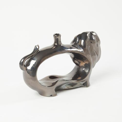 Lion Vase-Metallic