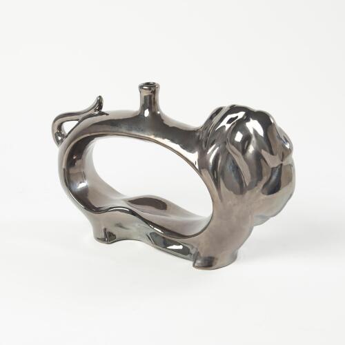 Lion Vase-Metallic