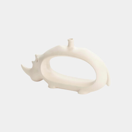 Rhino Vase-Matte White